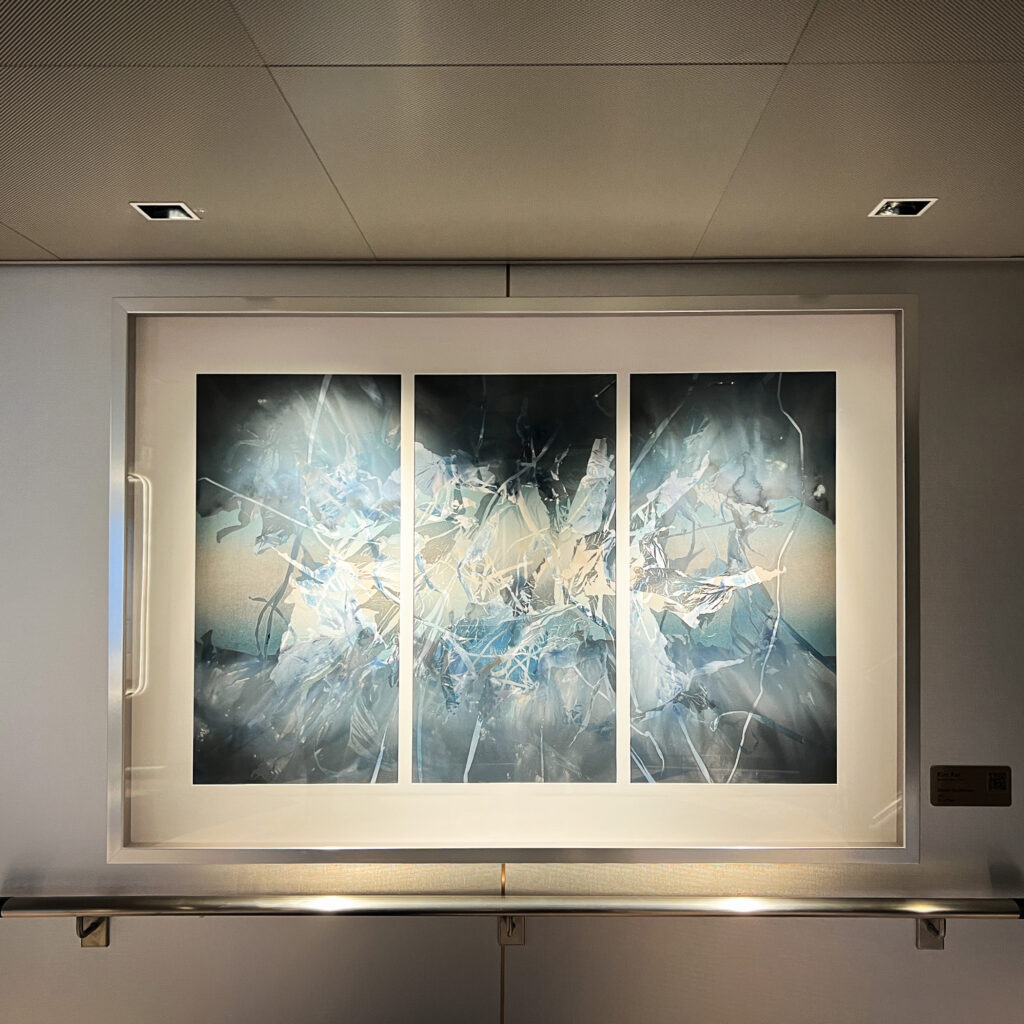 Luxurious interior with custom art installations